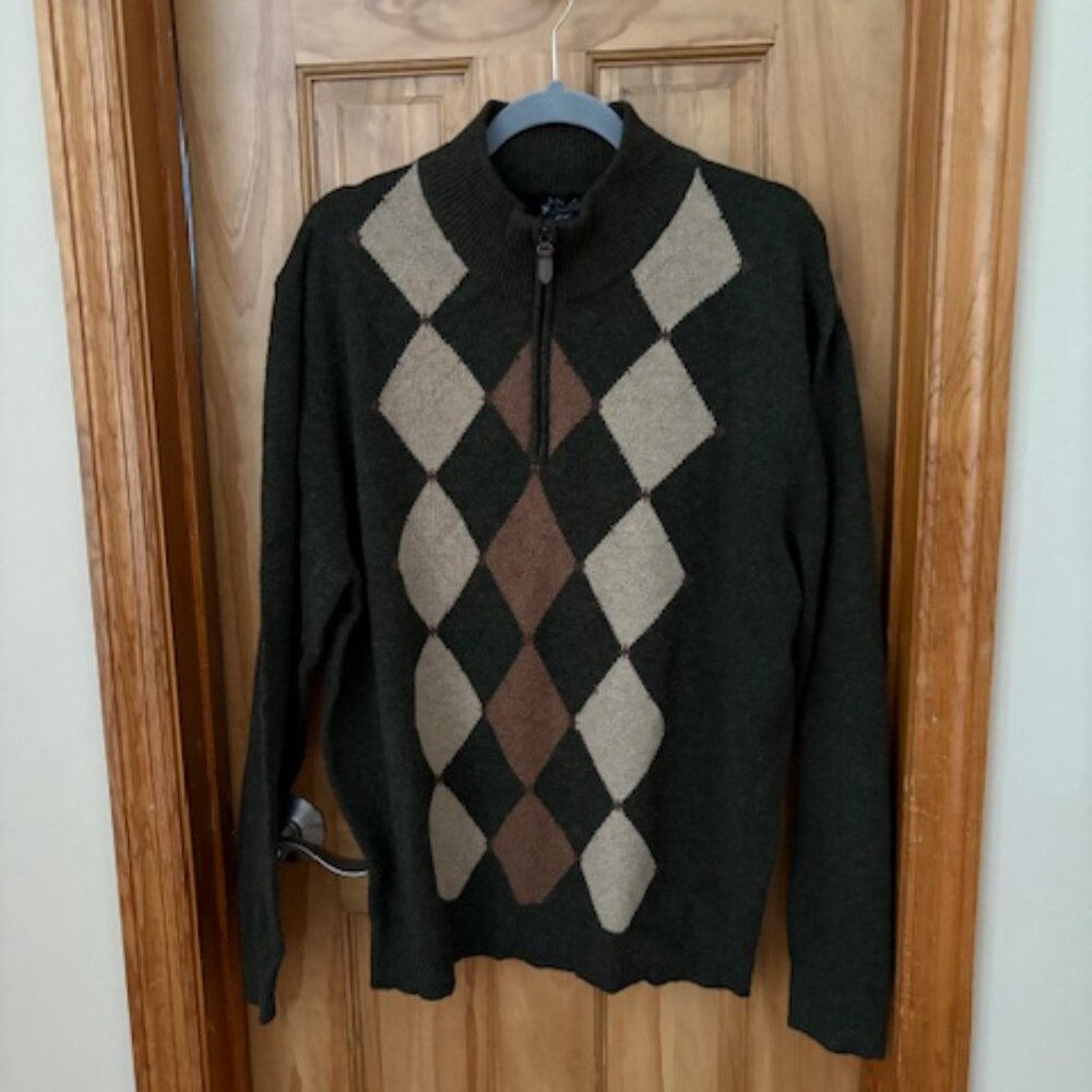 Jos. A. Bank 1/4 zip argyle sweater